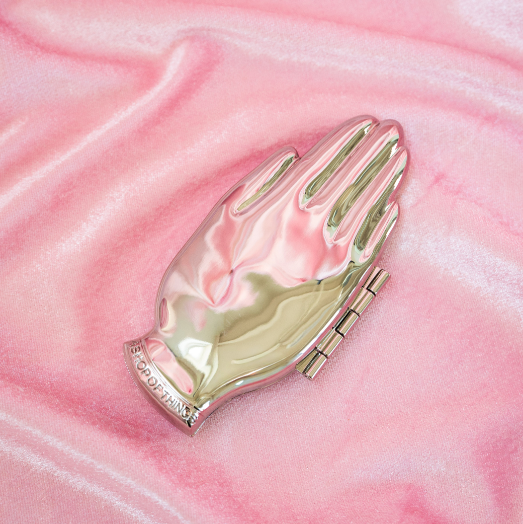 Silver Handheld Compact Hand Mirror