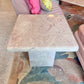 Vintage Square Pink Marble Resin Side Table