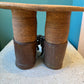 Vintage Folk Art Ceramic Shoes Stool/Plant Stand
