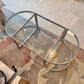 Vintage Three Piece Chrome and Glass Coffee Table