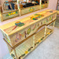 Vintage Hand Crafted Mexican Console and Mirror Set by Diseños Caaesa