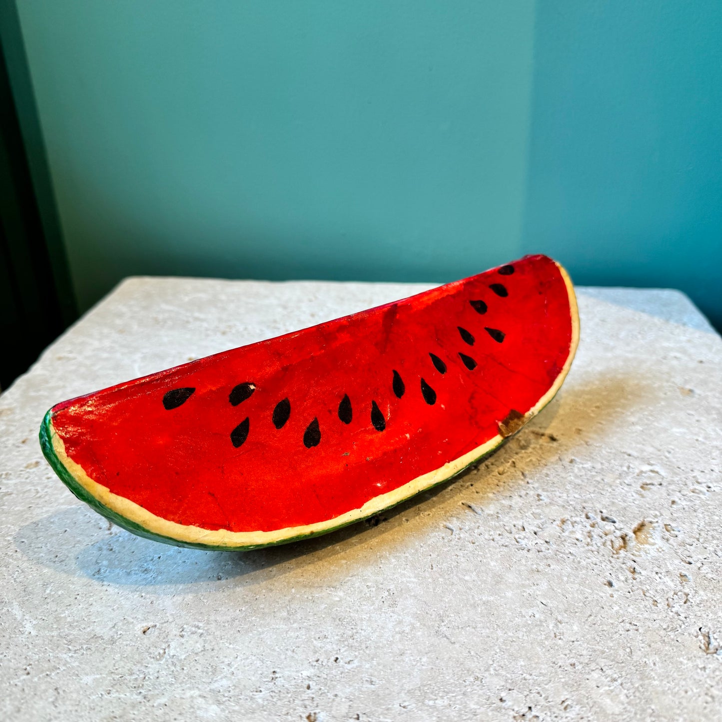 Vinatge Paper Mache Folk Art Watermelon Slice