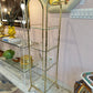 Vintage Curved Brass Bamboo and Glass Shelf