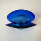 Vintage Murano Glass Blue and Green Clam Shell Bowl