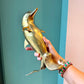 Vintage Brass Dolphin Statue
