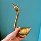 Pair of Vintage Brass Swan Statues