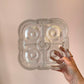 Vintage Lars Hellsten for Skruf Glasbruk "On The Rocks" 4-Section Divided Glass Serving Dish