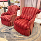 Vintage Raspberry Red Regency Style Striped Lounge Armchair by Lexington Furniture /item