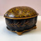 Vintage Large Hand Painted "Tortoise" Shell Lidded Jewelry Box by Castilian Imports