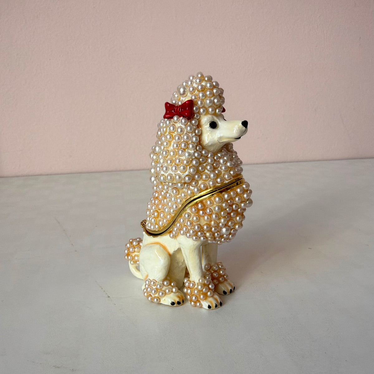 Jeweled Poodle Trinket Box