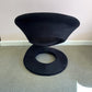 Vintage Spiral Ribbon Chair in Black Suede Attributed to Jaymar