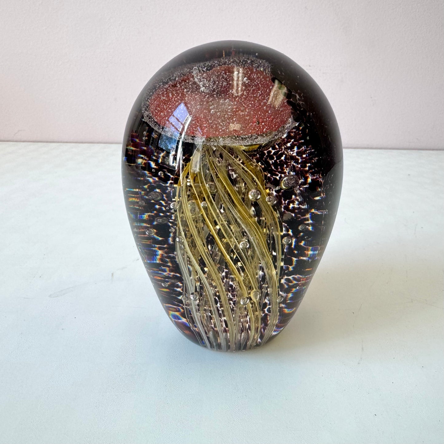 Vintage Glass Jellyfish Paperweight