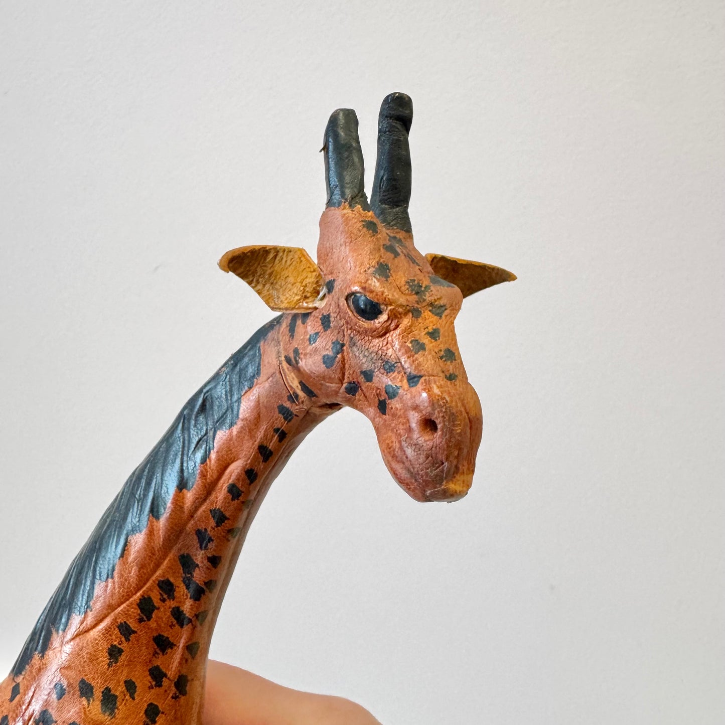 Vintage Leather Giraffe Statue