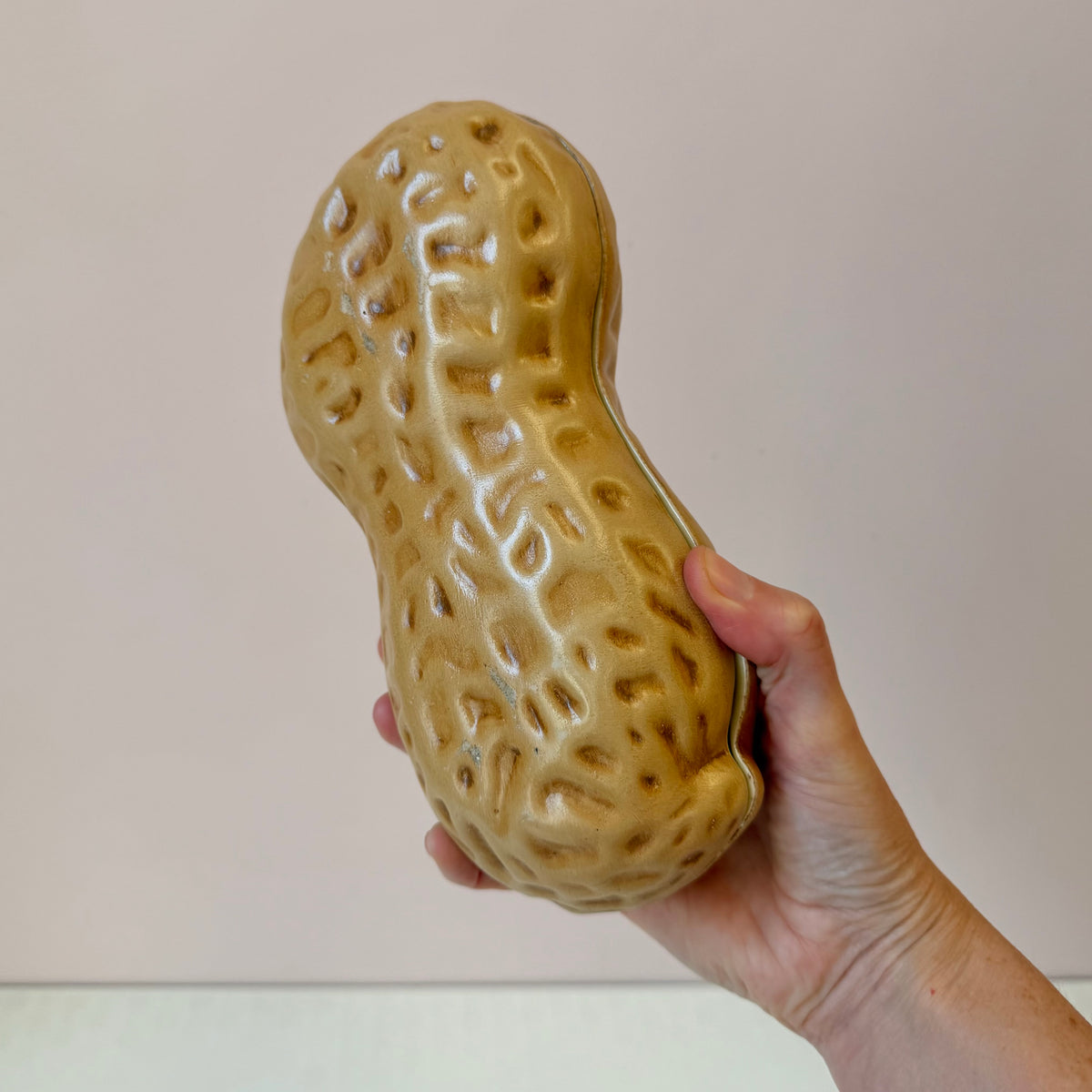 Vintage Lidded Ceramic Peanut Bowl