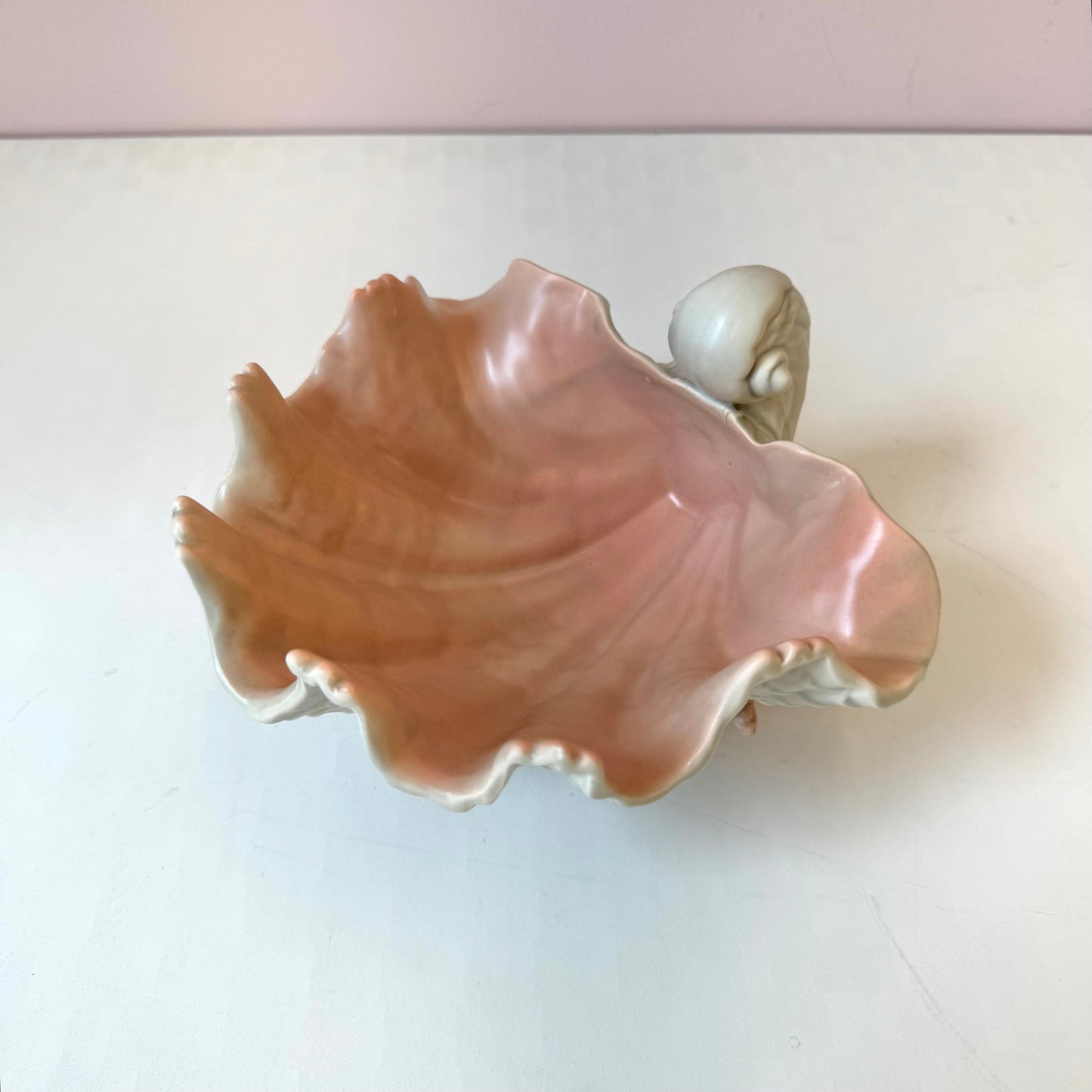 Vintage Fitz and Floyd Ceramic Footed Shell Dish