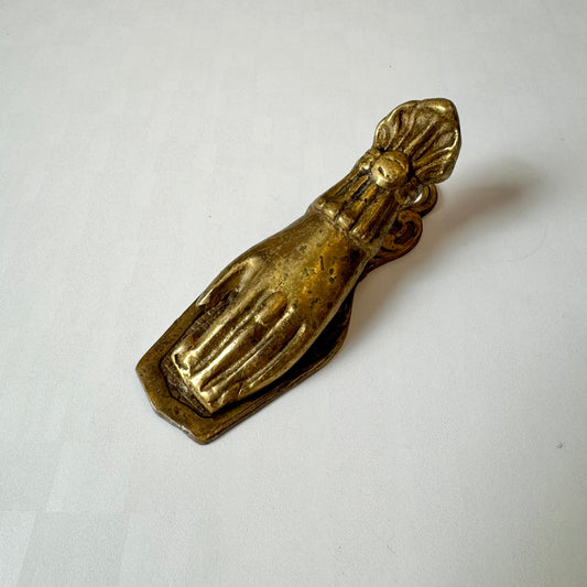 Vintage Brass Victorian Lady Hand Clip