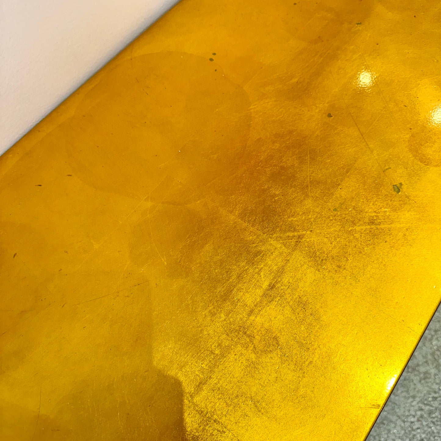 Karl Springer Style Gold Leaf Stepped Console Table