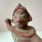 Vintage Mid-Century Handcrafted Aztec-Style Clay Warrior Sculpture