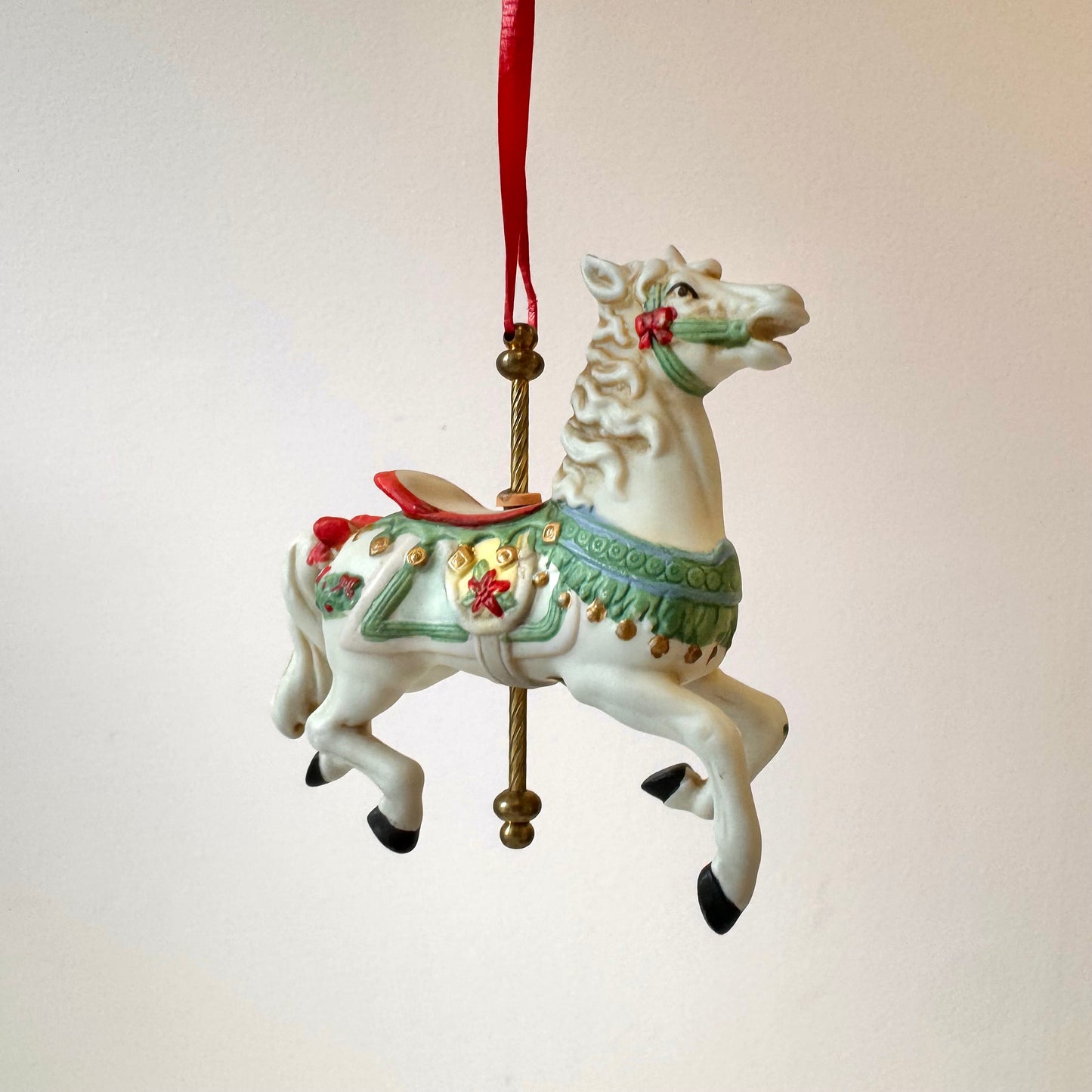 Vintage Ceramic Horse Carousel Ornament