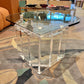 1970's Glass and Lucite Tear Drop Coffee Table