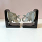 Pair of Vintage Fitz & Floyd Elephant Head Ceramic Bookends