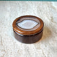 Vintage Circular Wood Box with Geode Lid