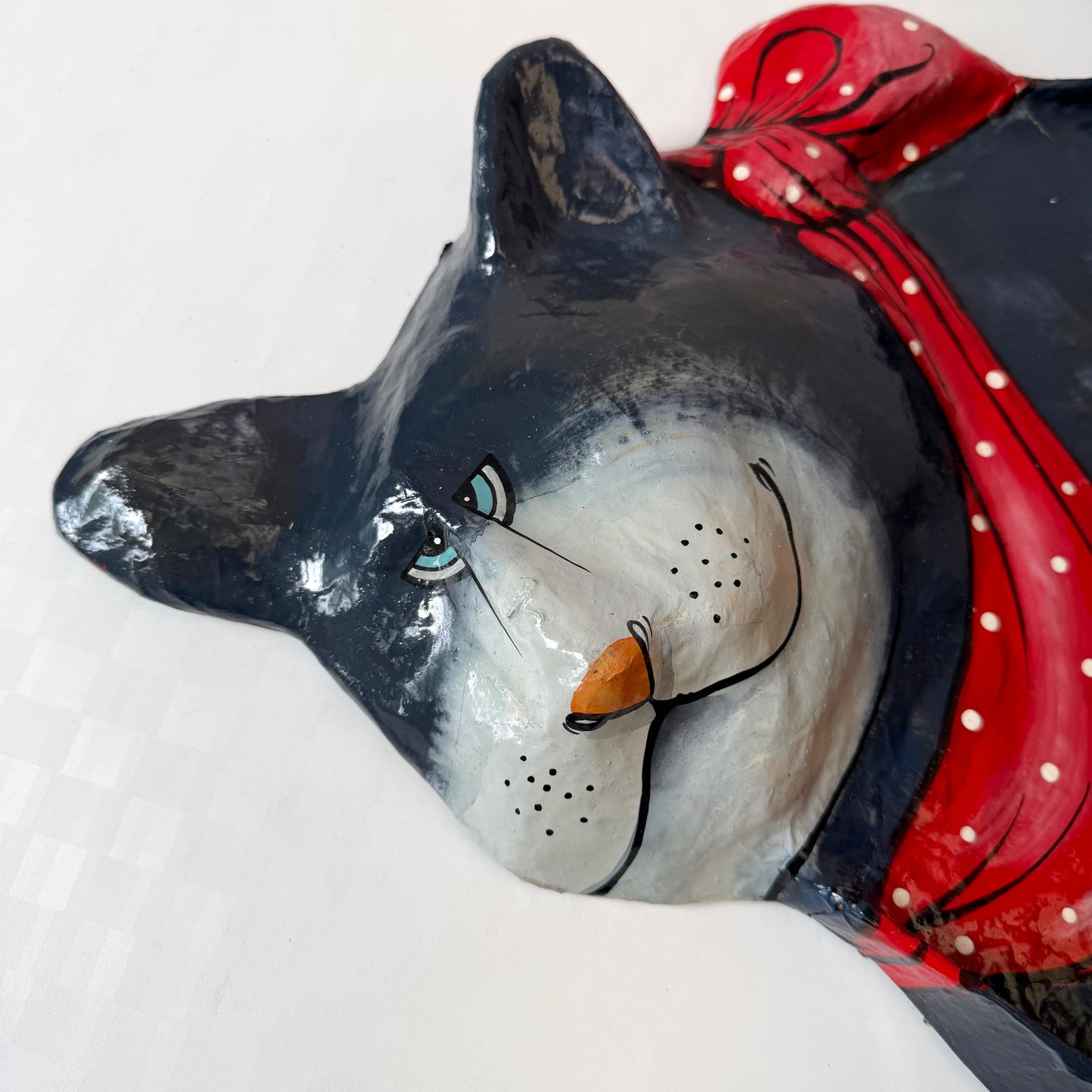 Vintage Large Paper Maché Cat Tray