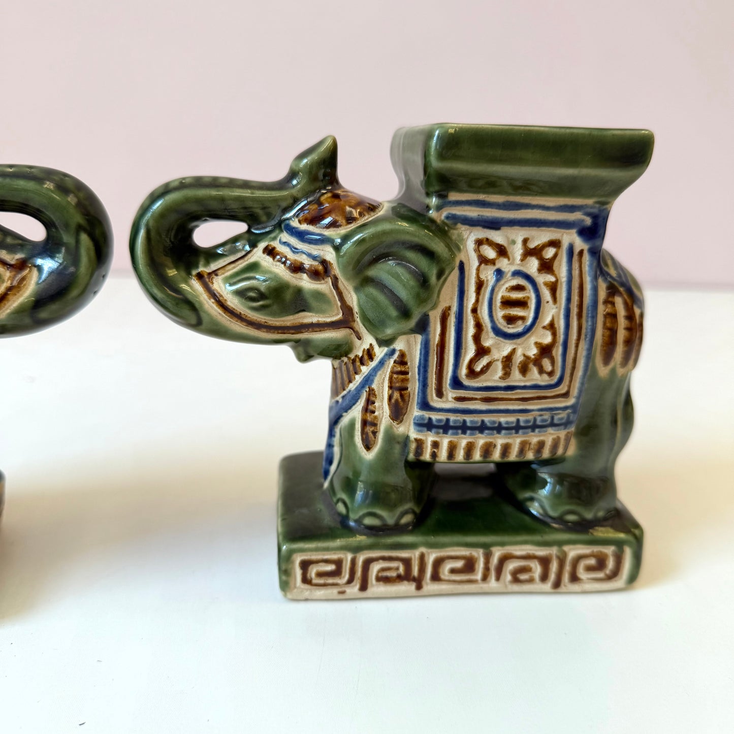 Vintage Chinoiserie Elephant Bookends