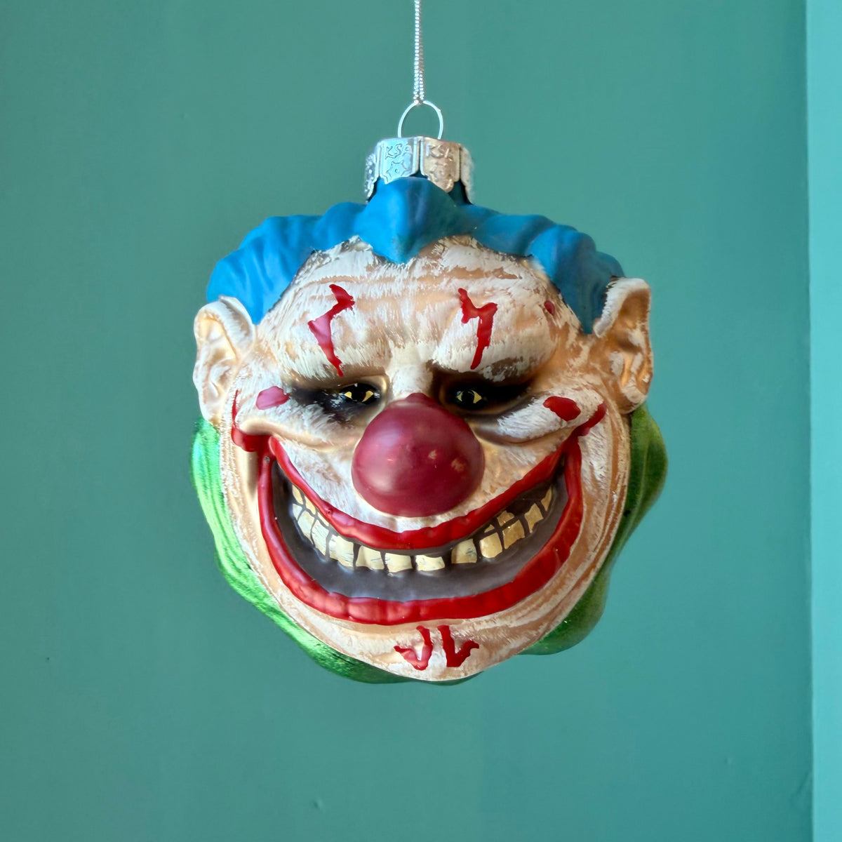 Gorenaments "Bubbles" Evil Clown Glass Ornament