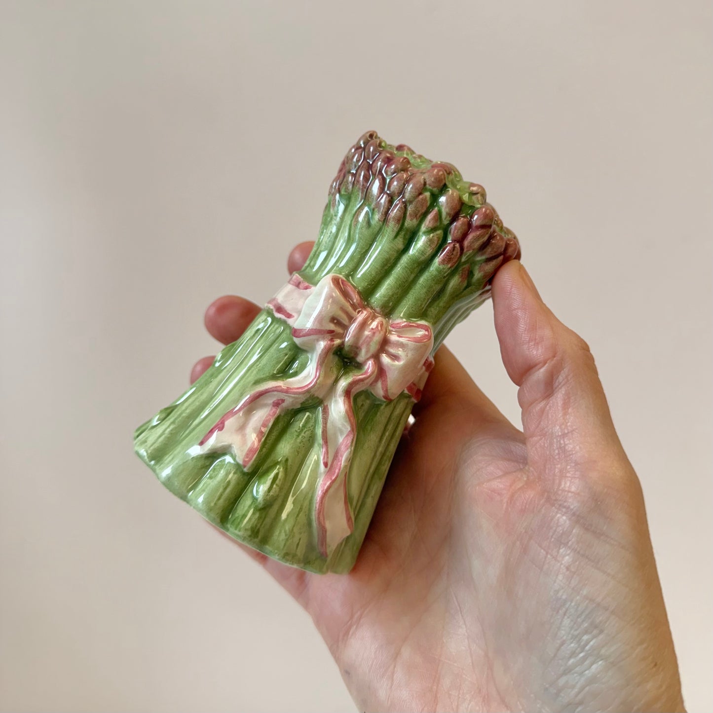 Vintage Ceramic Asparagus Bunch Salt & Pepper Set