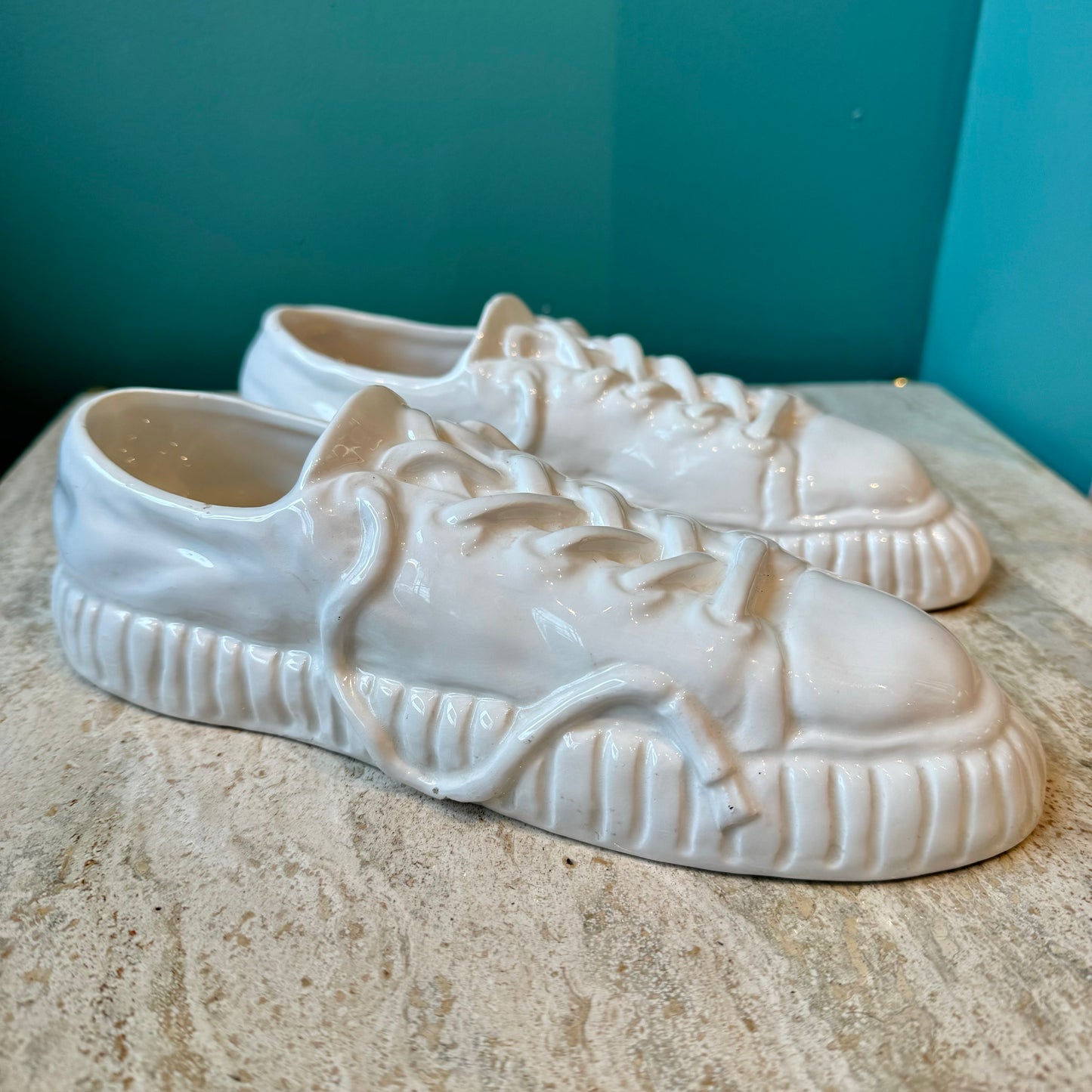 Pair of Vintage Ceramic Sneaker Planters by Fitz and Floyd