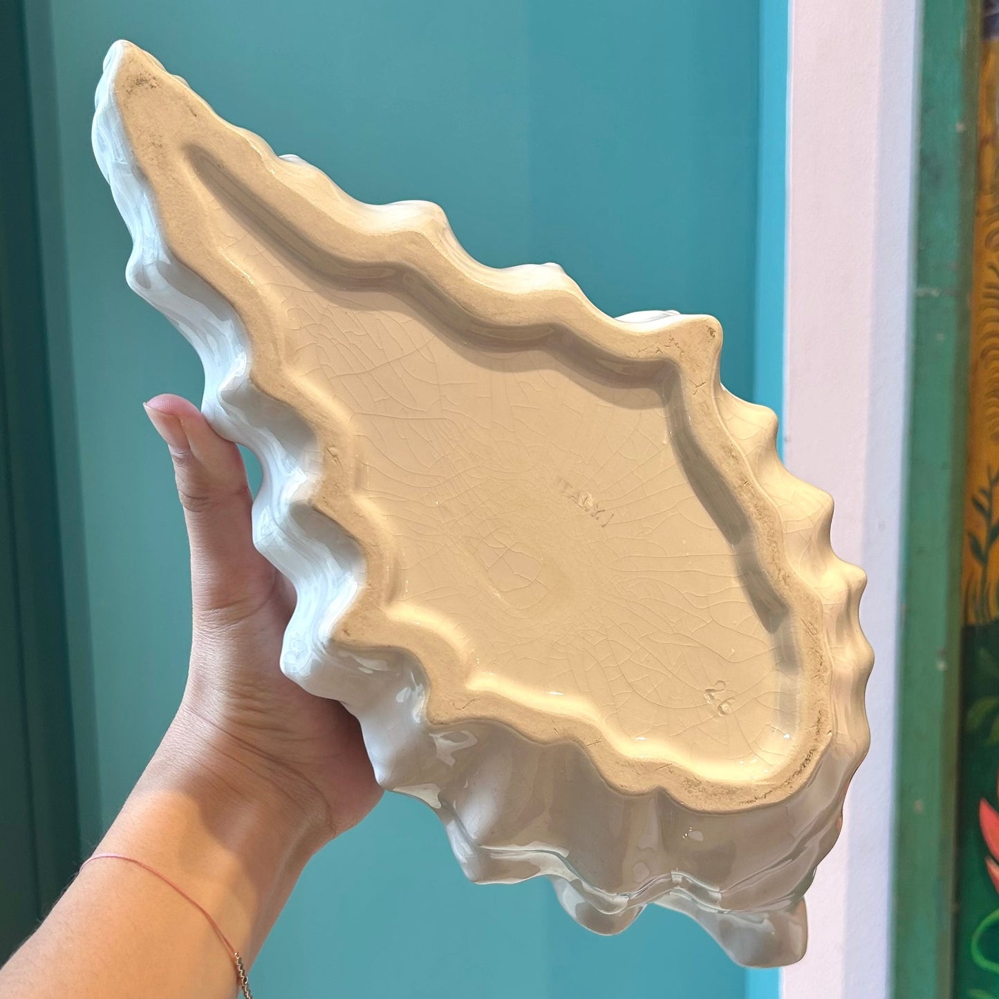Vintage Ceramic Conch Shell Planter
