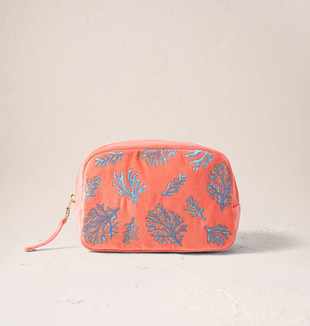 Coral Velvet Makeup Bag by Elizabeth Scarlett