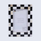Mother of Pearl Checkerboard Photo Frame - White & Black: 4"x6"