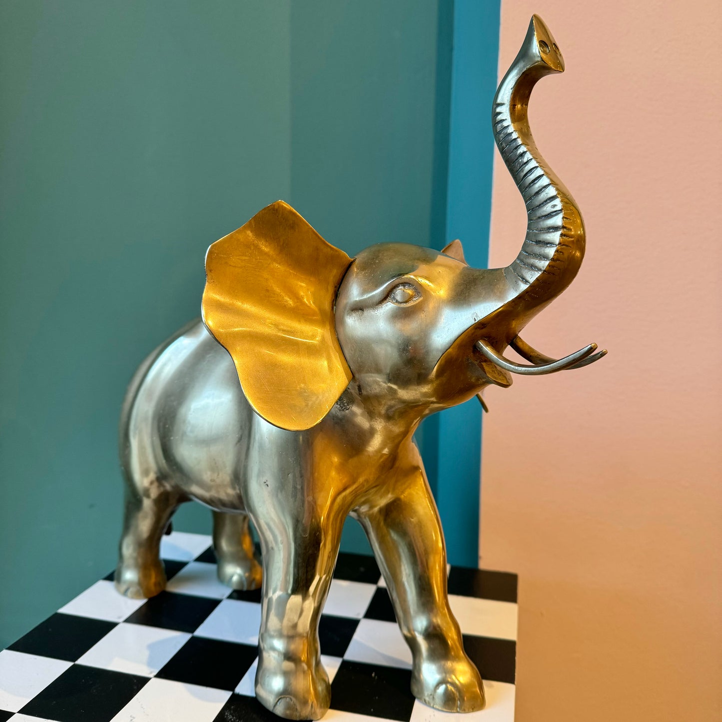Vintage Brass Elephant Statue