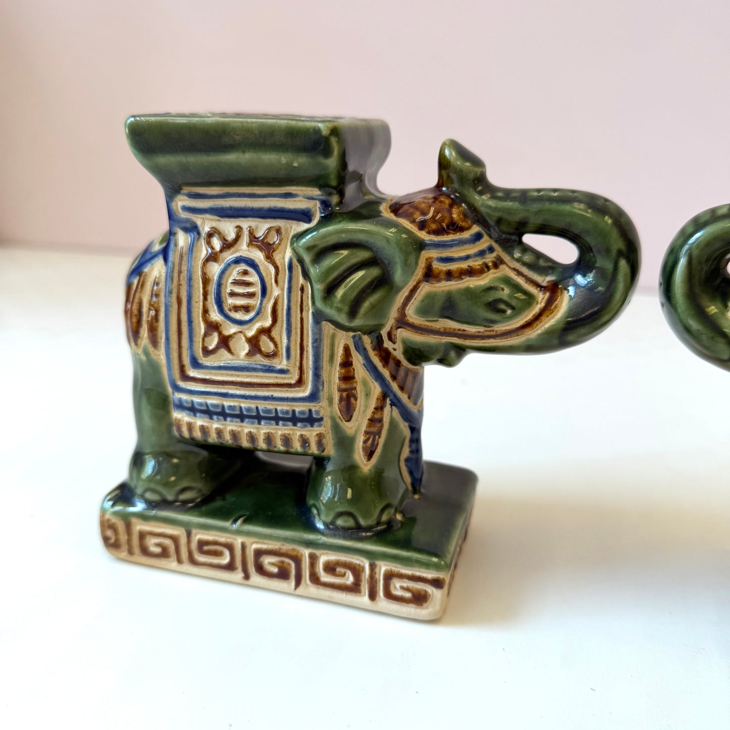 Vintage Chinoiserie Elephant Bookends
