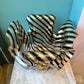 Large Vintage Clear and Gold Acrylic Ribbon Bowl by CT Designs