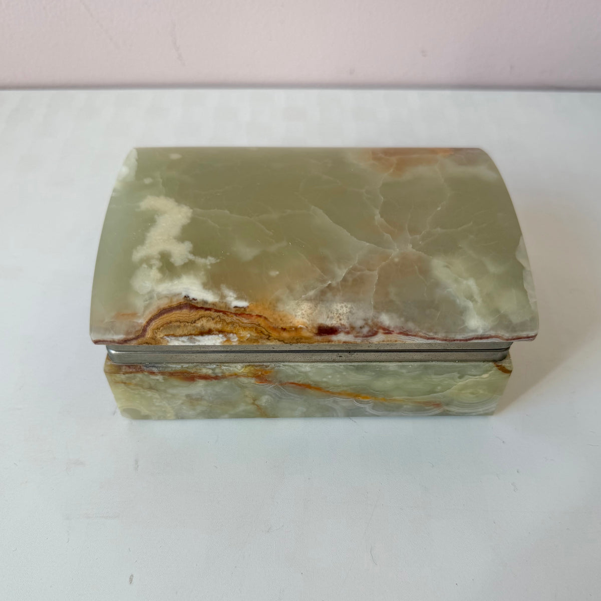 Vintage Green Onyx Hinged Box