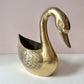 Vintage Large Brass Swan Planter
