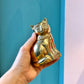 Vintage Seated Brass Cat Statue