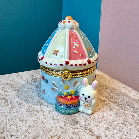 Carousel Bunny Tent Trinket Box