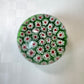 Vintage Green, Red and White Millefiori Paperweight