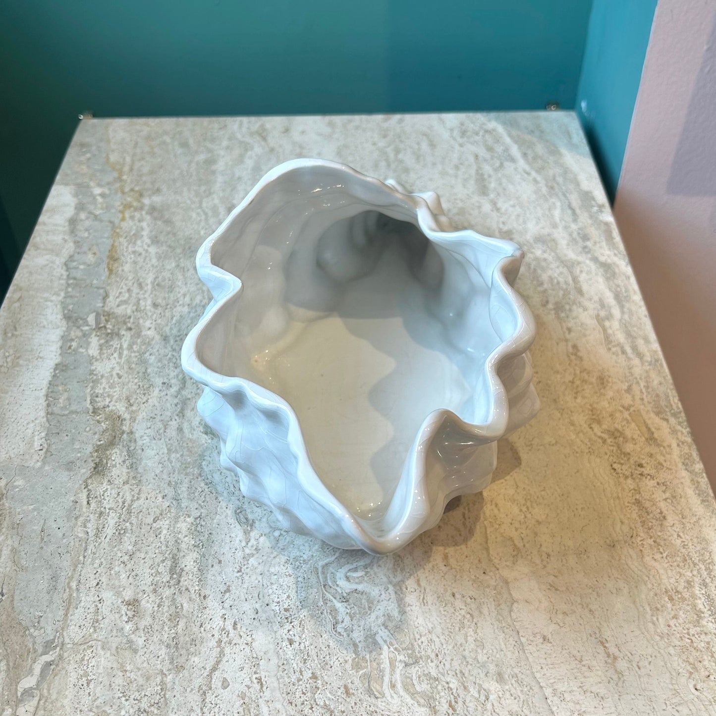 Vintage Ceramic Conch Shell Planter