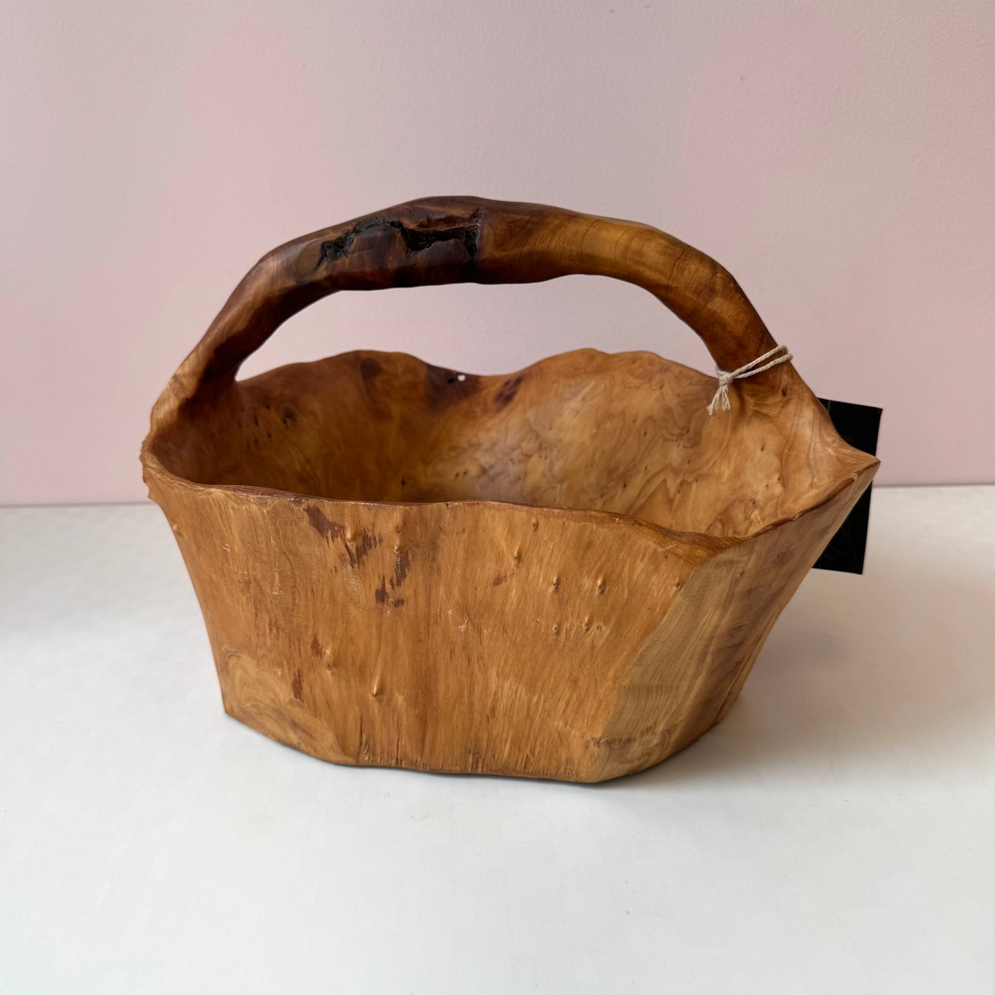 Vintage Hand-Crafted Live Edge Carved Wooden Root Bowl