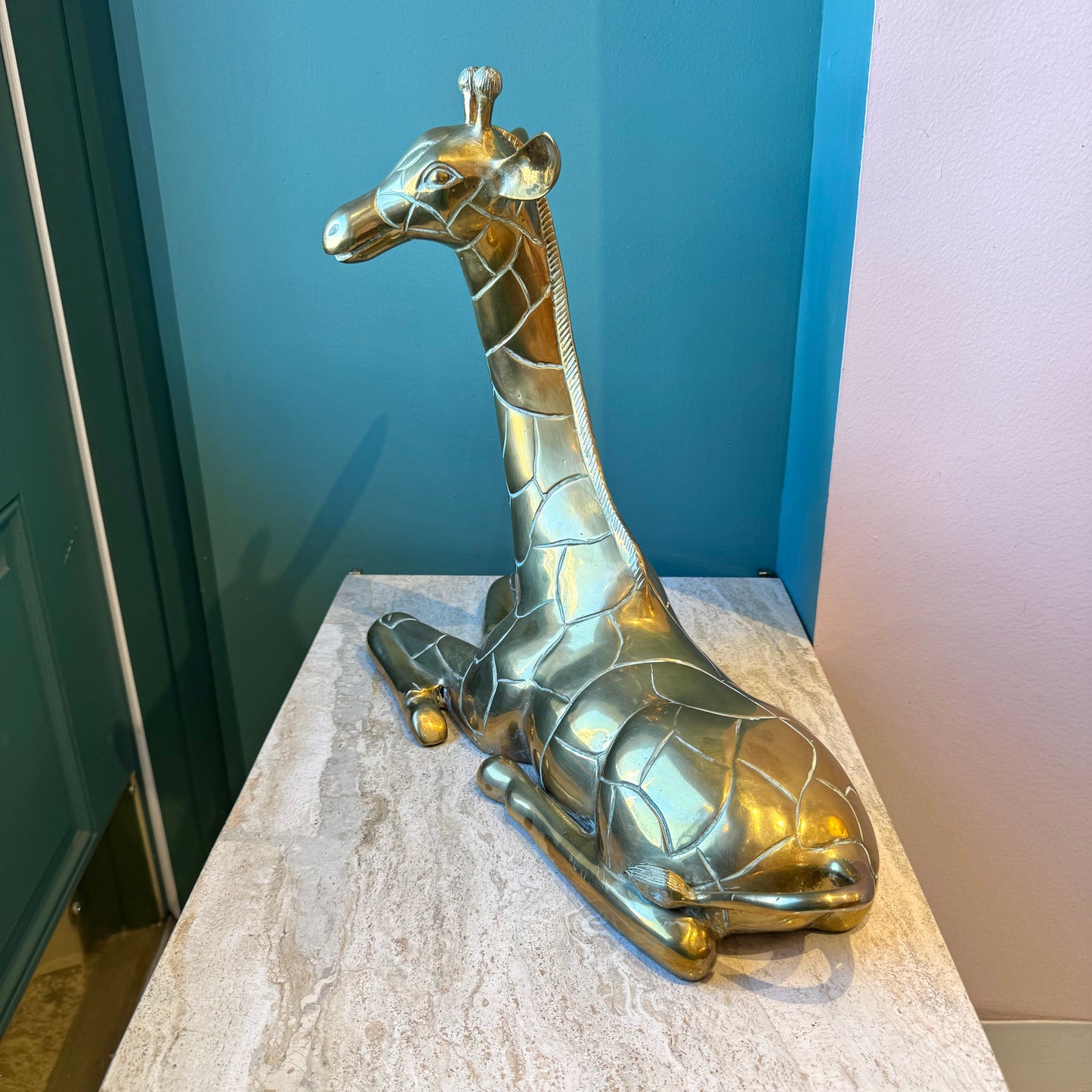 Vintage Large Brass Giraffe Statue