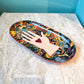 Heart in Hand Oval Enamel Tray by Roomytown London