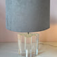 Vintage Lucite Diamond Block Lamp by Les Prismatiques/item