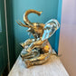 Vintage Extra Large Brass Seated Elephant