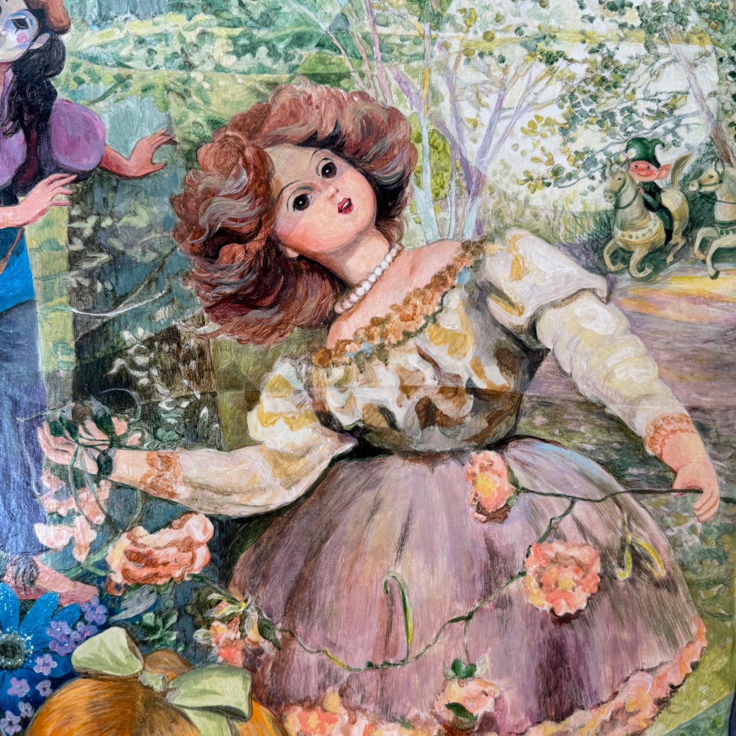 Vintage Original Framed "Summer Fantasy" 1982 Acrylic on Board Painting by Phyllis Londraville