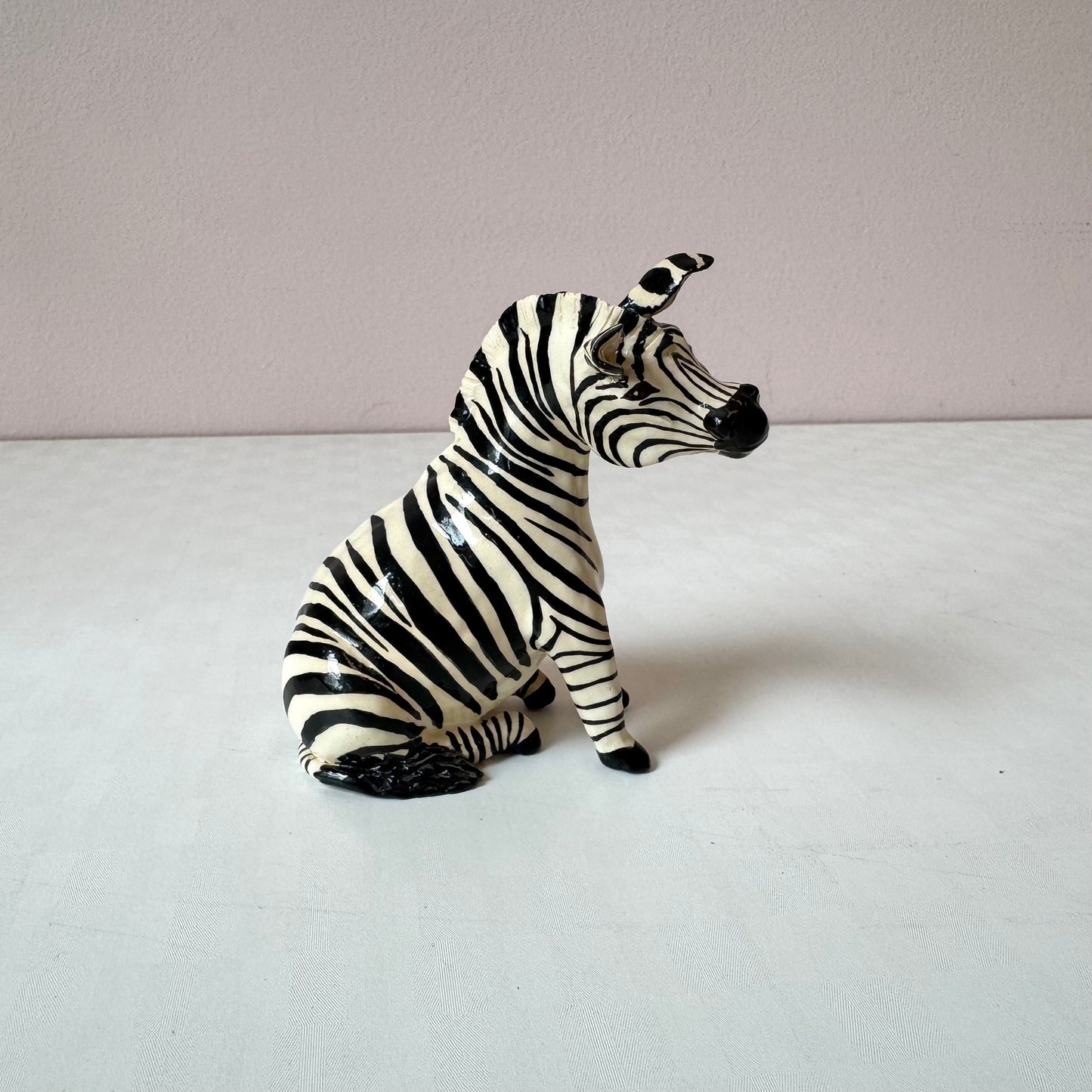 Vintage Small Bahati Ceramic Zebra Figurine
